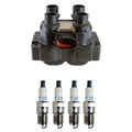 Denso Ignition Coil & 4 Denso Platinum Spark Plugs for Escort Tracer (1991–1996)