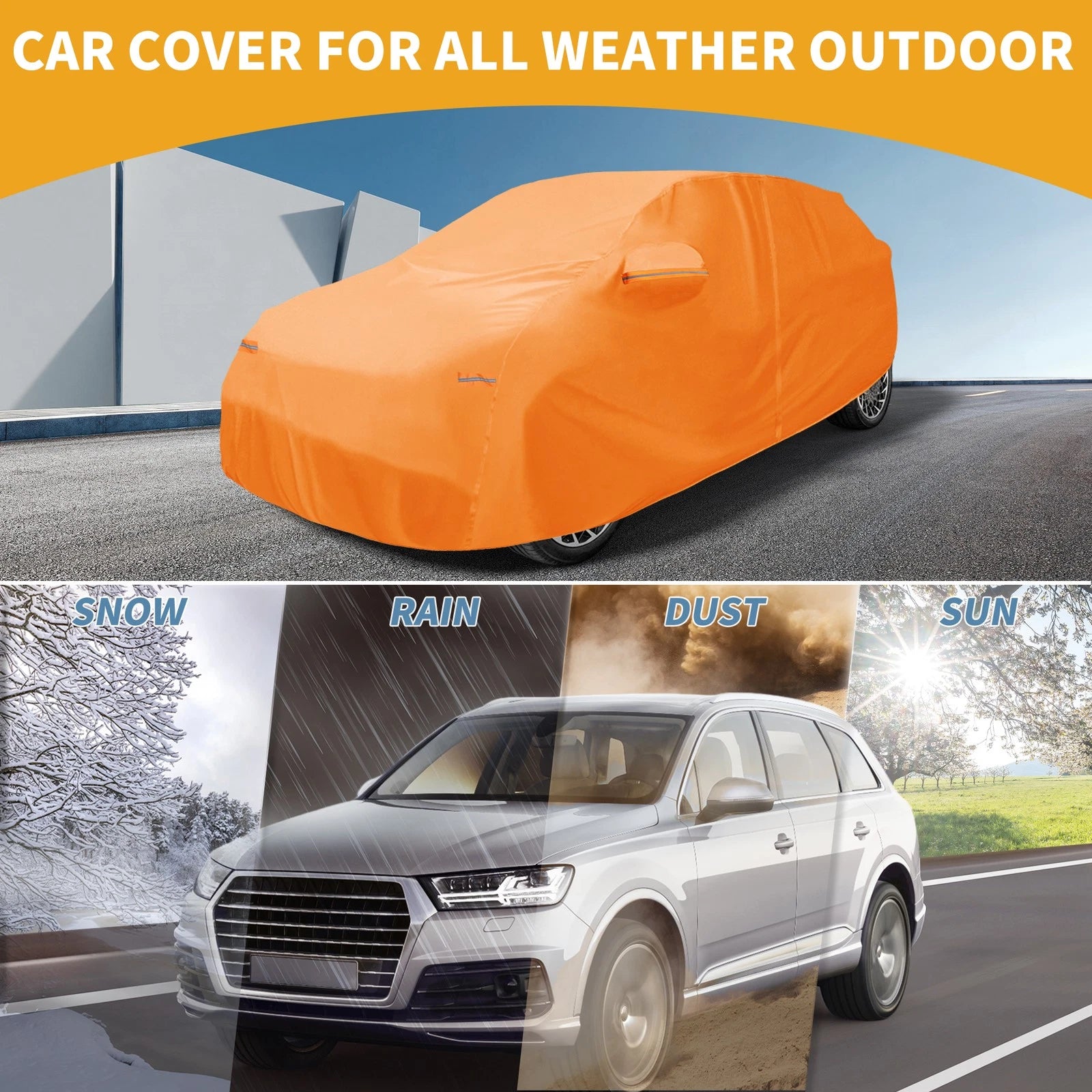 Waterproof Car Cover for Hyundai Ioniq 6 (2023–2023) 210D-PU with Zipper