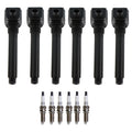 Set of 6 Ignition Coils & U-Groove Spark Plugs for Dodge Journey 1500 (2009–2010)