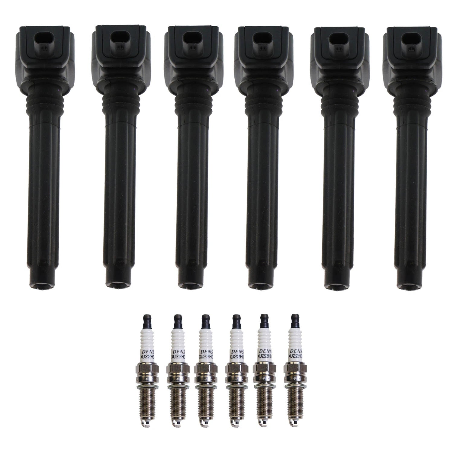 Set of 6 Ignition Coils & U-Groove Spark Plugs for Dodge Journey 1500 (2009–2010)
