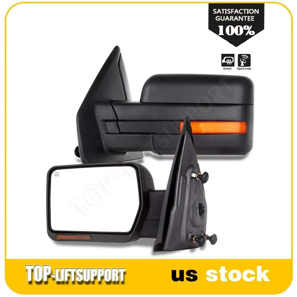 Set of 2 Tow Side Mirrors for Ford F150 (2007–2014) Power Heated Turn Signal