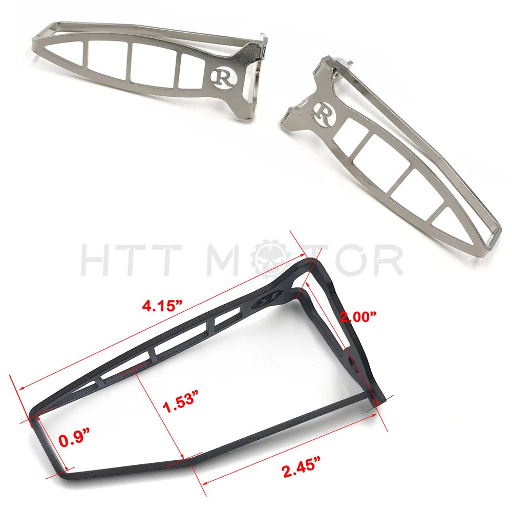 2X Silver Turn Signal Light Grill Protector Guard for BMW R nine T (2014–2015)