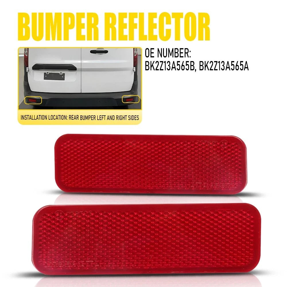 Bumper Reflector Light for Ford Transit Connect (2014–2022) 1.6L 2.0L 2.5L