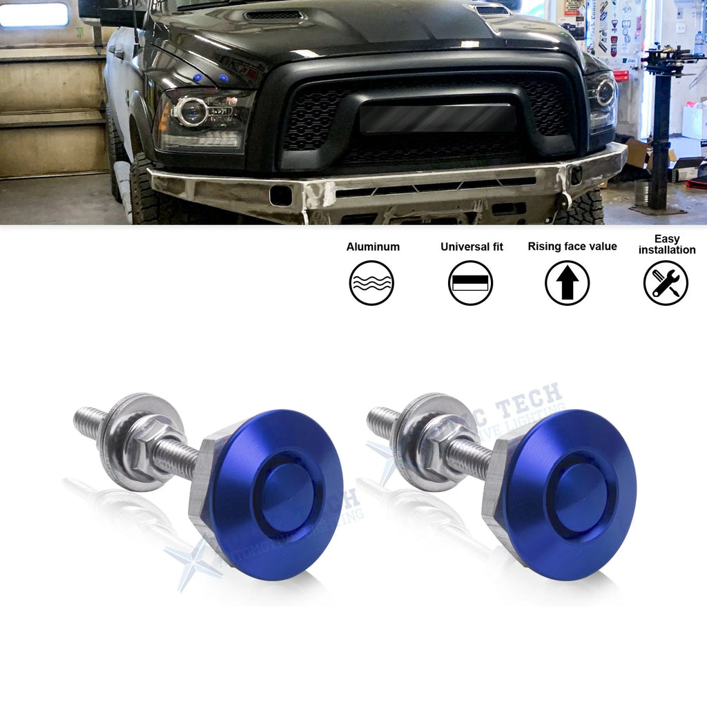 Solid Billet Aluminum Racing Hood Bonnet Fasteners for Ram Lincoln Rivian (2017–2026)
