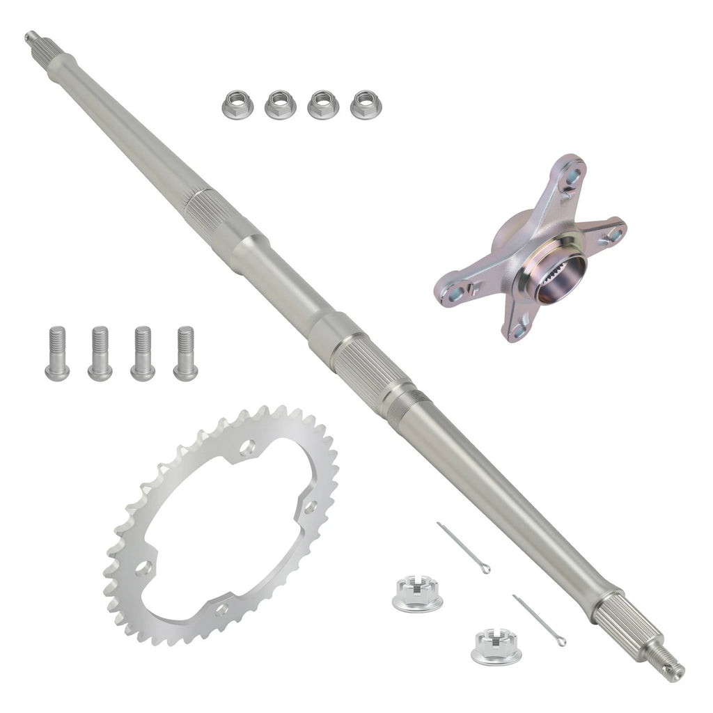 Rear Axle Shaft & Nut Pin & Sprocket & Hub for Yamaha YFZ450 (2004–2005)