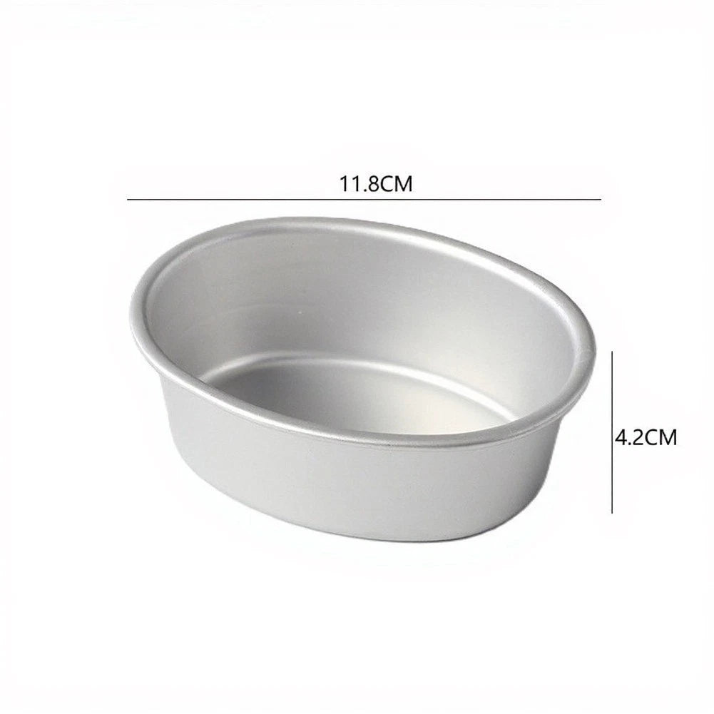 2X Aluminum Alloy Oval Cheesecake Mold Set (11.8x9.2x4.2 cm)