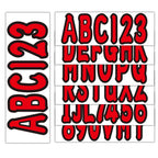 Set of 4 Red Custom Boat Registration Numbers Decal Stickers A-Z 0-9