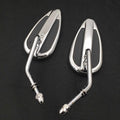 Chrome Groove Side Mirrors for Harley Softail Slim Fat Boy Heritage Breakout (2014–2023)