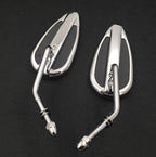 Chrome Groove Side Mirrors for Harley Softail Slim Fat Boy Heritage Breakout (2014–2023)