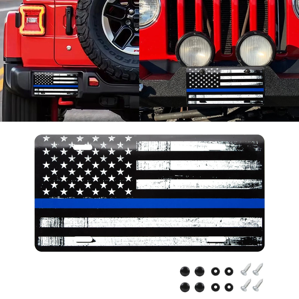 Vintage American Front Flag License Plate Vanity Gift for Universal (—)