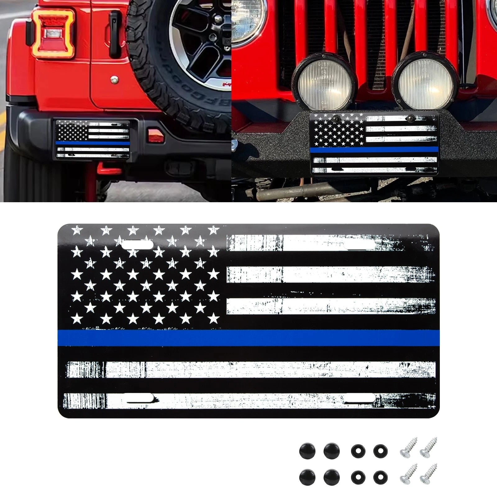 Vintage American Front Flag License Plate Vanity Gift for Universal (—)