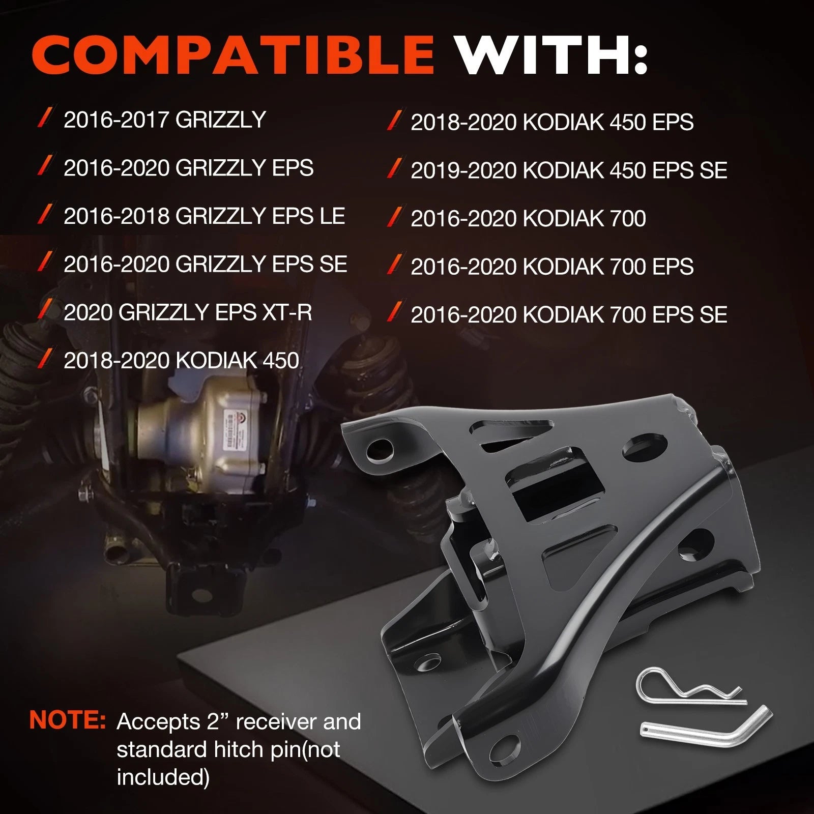 Receiver Hitch for Yamaha Kodiak 450 (2018-2025)