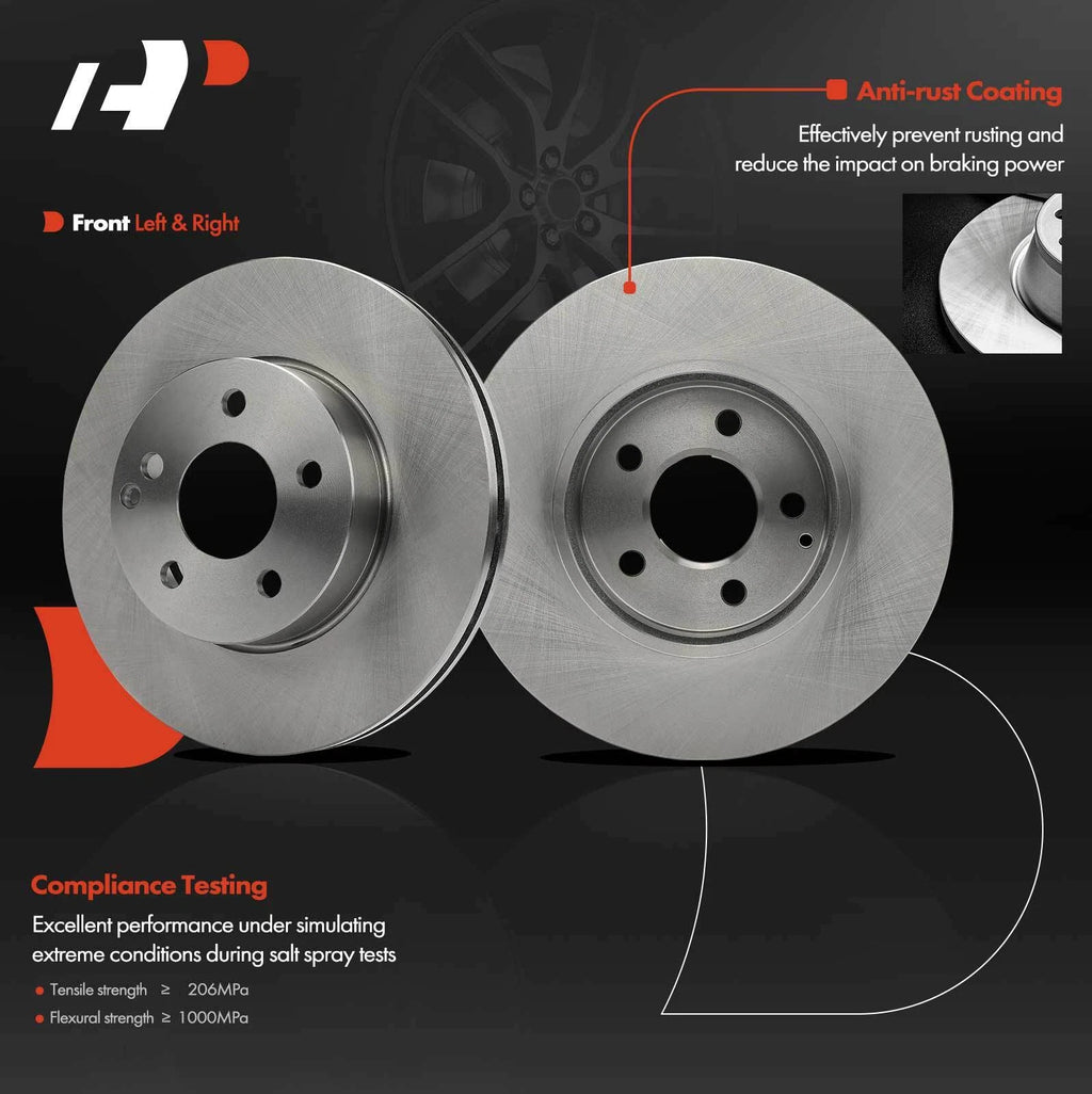 Front Disc Brake Rotors & Ceramic Pads for Mercedes-Benz C250 (2010–2015)