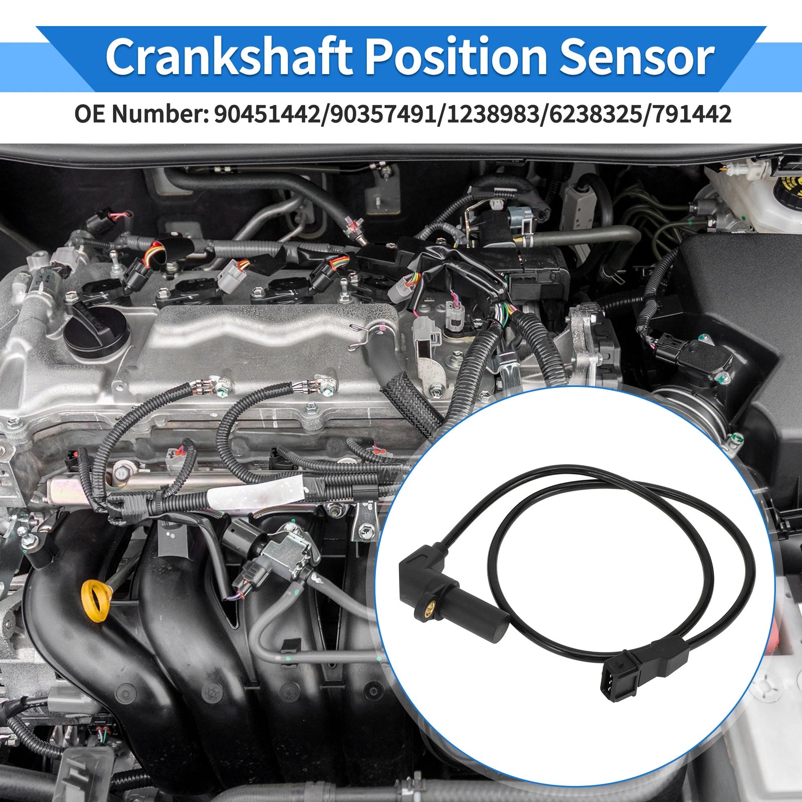 Crankshaft Position Sensor 90451442 for Opel Corsa A CC 1.4 Si (1991–1993)