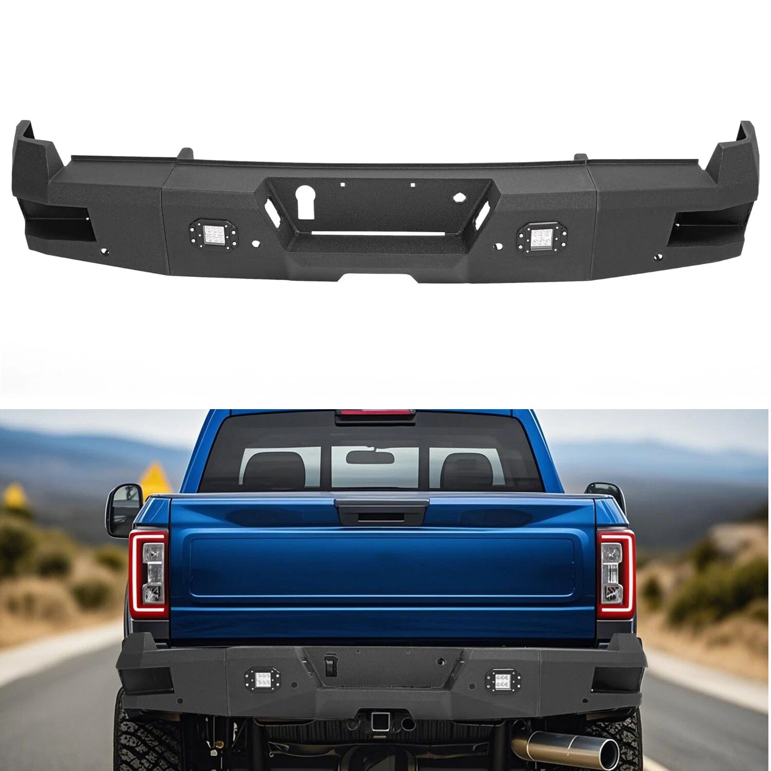 Rear Bumper Assembly for Ford F-250 F-350 Super Duty (2017–2023) W/ Sensor Hole