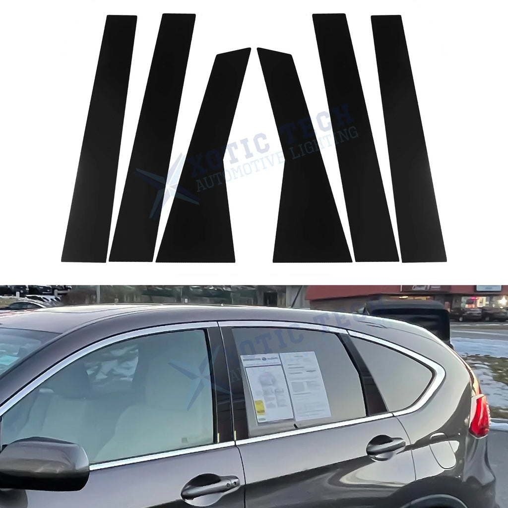 Door Pillar Post Window Trim for Honda CR-V (2012–2016) Glossy Black Set
