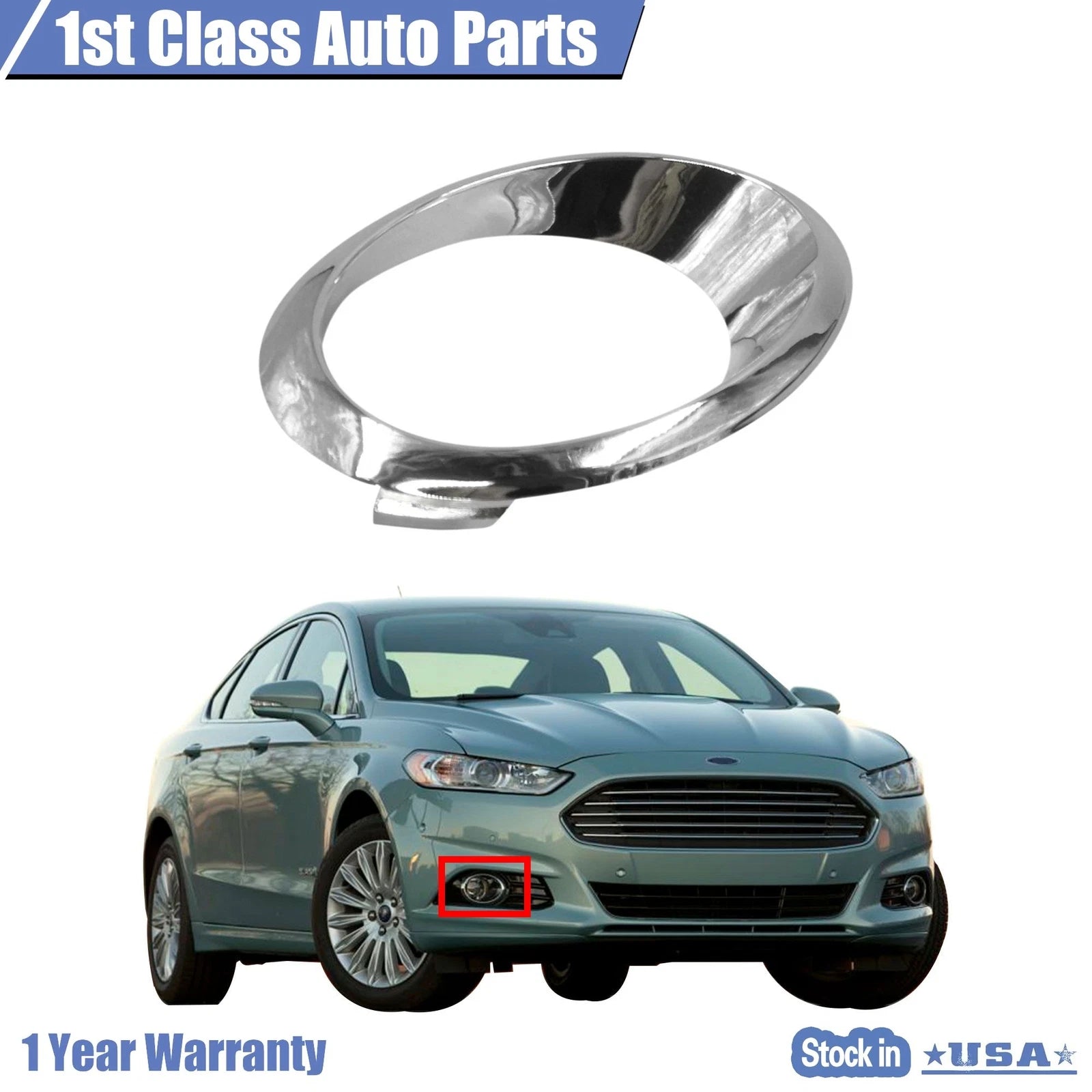Chrome Fog Light Trim Ring Bezel for Ford Fusion (2013–2015)