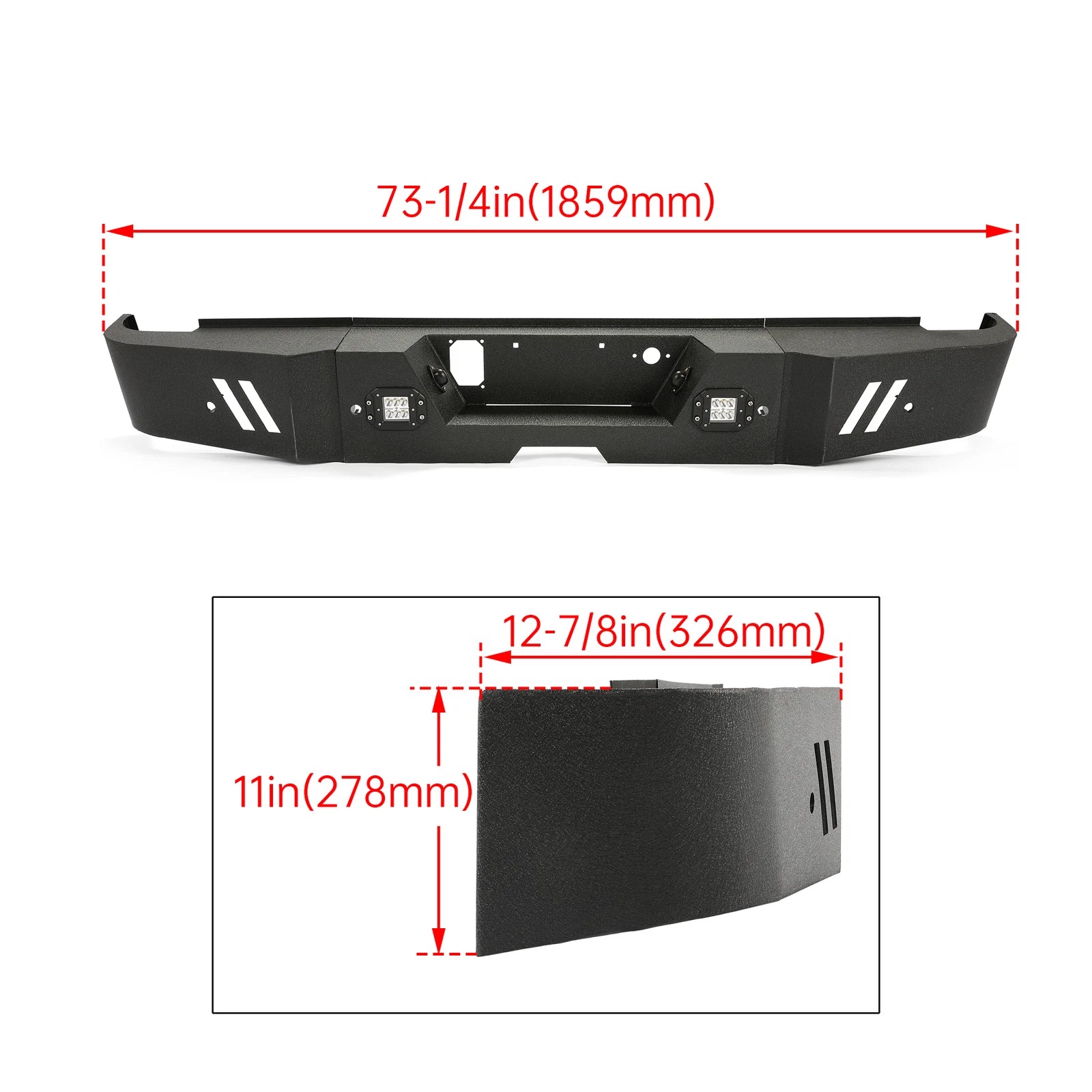 Steel Rear Bumper Assembly with LED Lights for Chevrolet Silverado 2500/3500 (2015–2019)