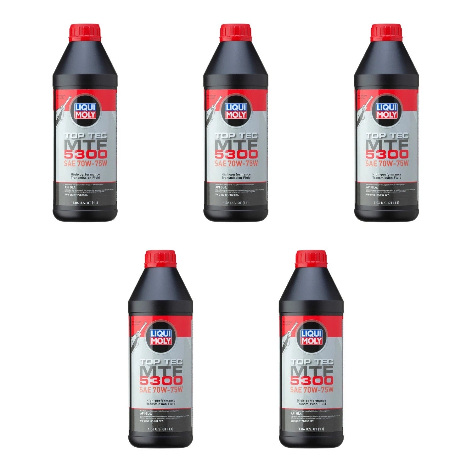 Set of 5 Liqui Moly Top Tec MTF 5300 70W-75W Gear Oil (5L)