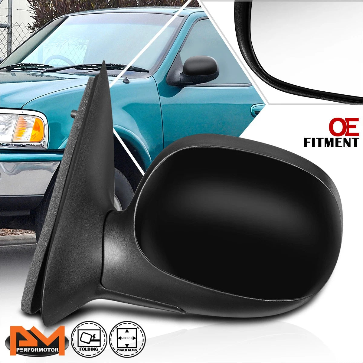 OE Style Powered Adjustable Side View Door Mirror Left for Ford F150/F250 (1997)