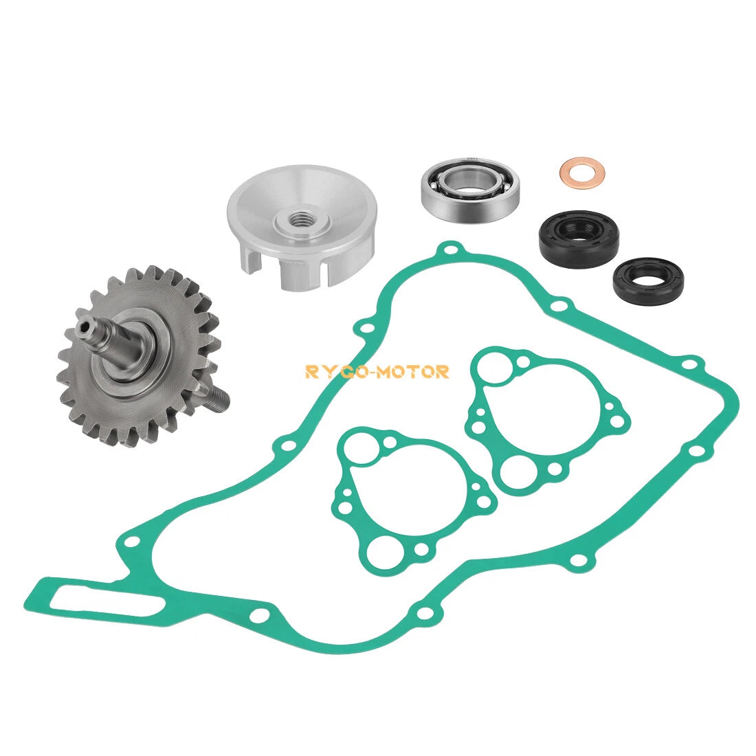 Water Pump Impeller Shaft Gear Rebuild Kit w/ Gaskets for Honda CR125R (1997–2004)