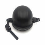 DOT German Black Leather Half Face Helmet for Motorcycle (M)