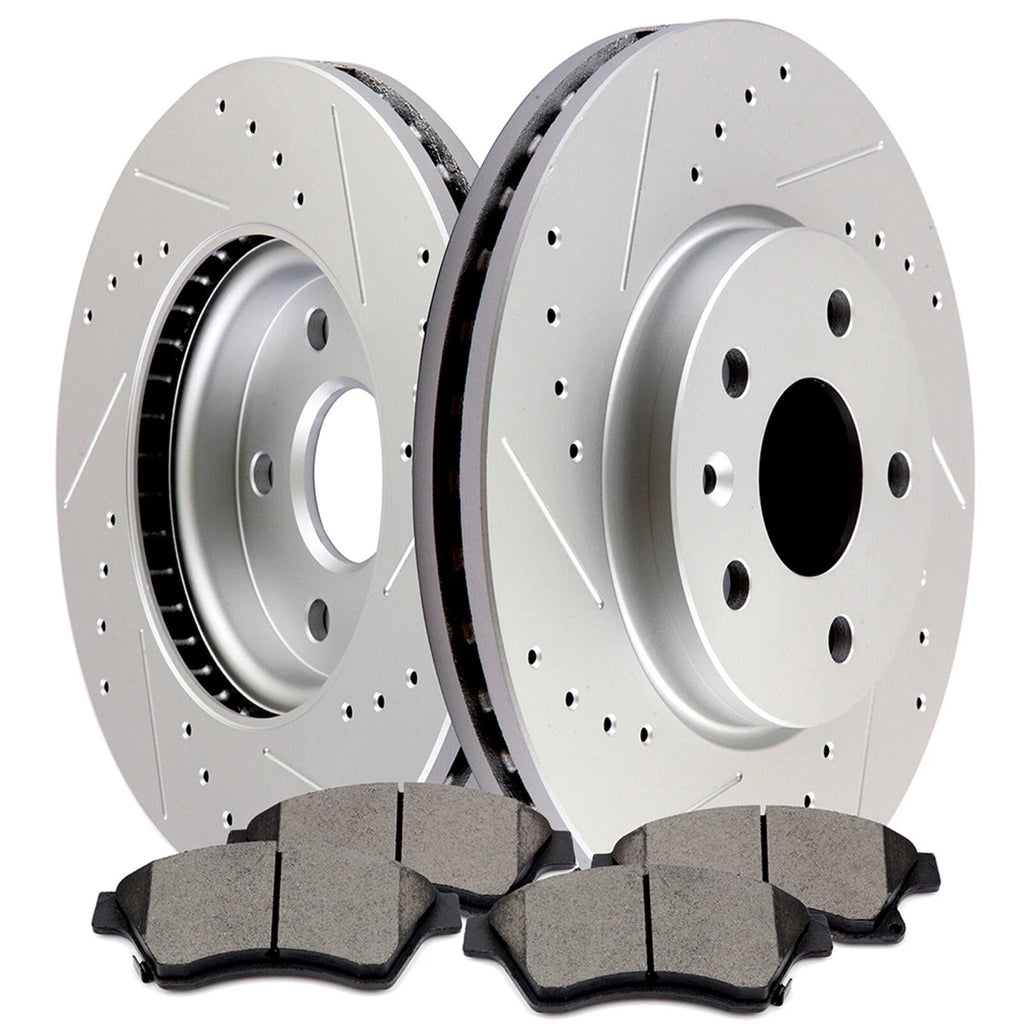 Front Disc Rotors and Ceramic Brake Pads Kit for Chevrolet Cruze Sonic (2012–2015)