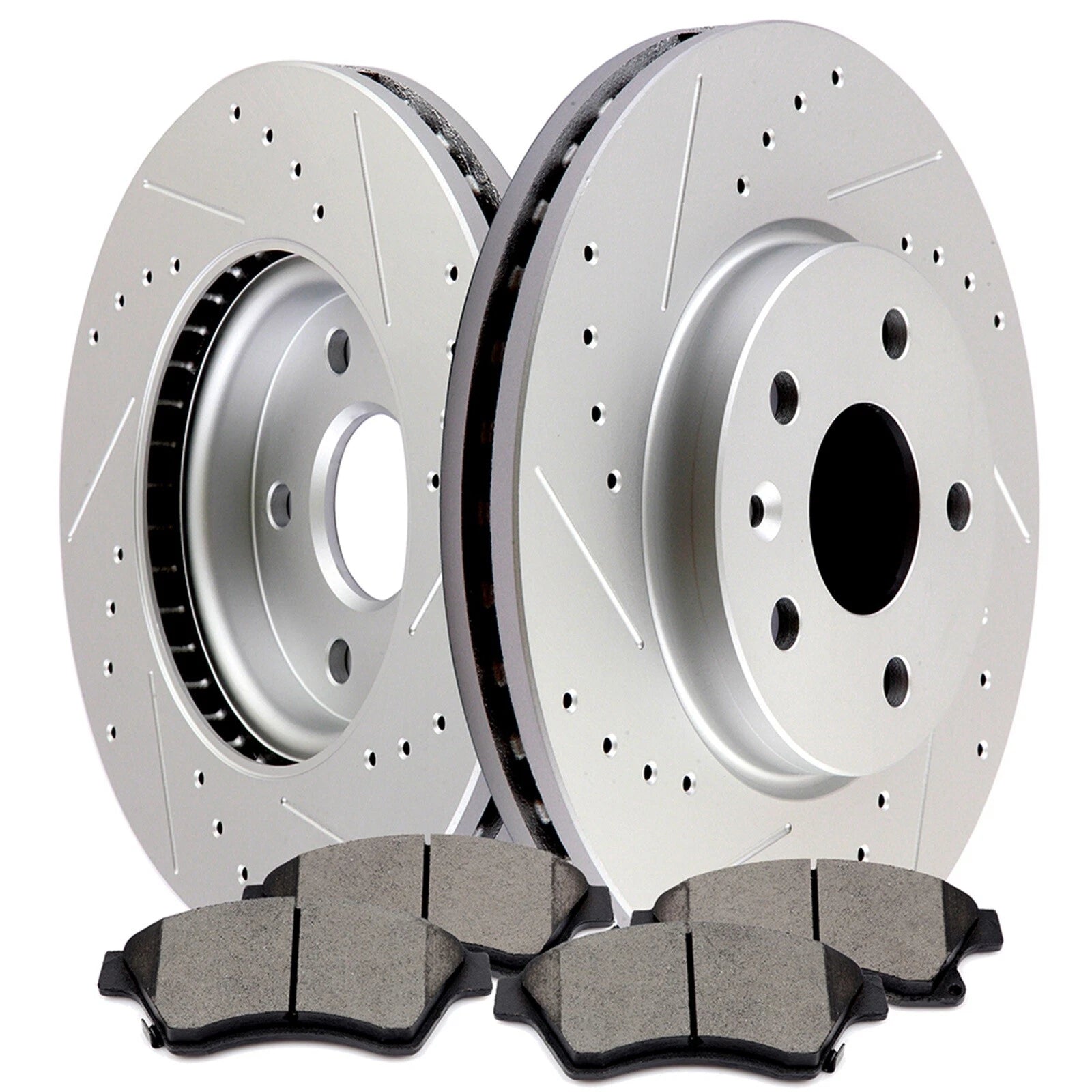 Front Disc Rotors and Ceramic Brake Pads Kit for Chevrolet Cruze Sonic (2012–2015)