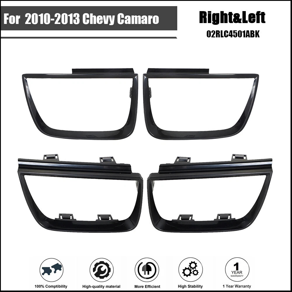 Set of 4 Tail Light Bezel Covers for Chevy Camaro (2010–2013) Glossy Black