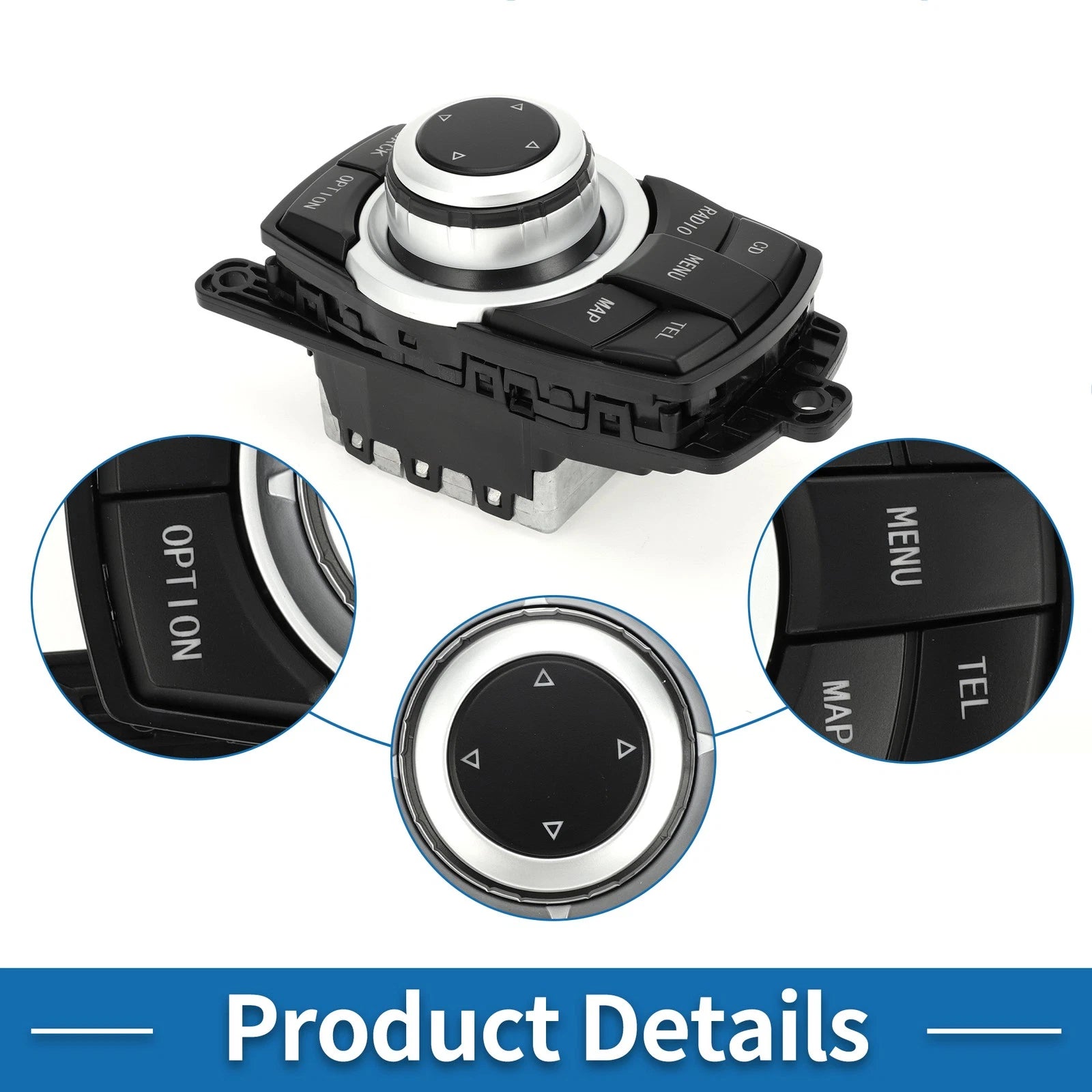 Steering Wheel Control Switch No. 65829206446 for BMW 528i (2010–2011) Black