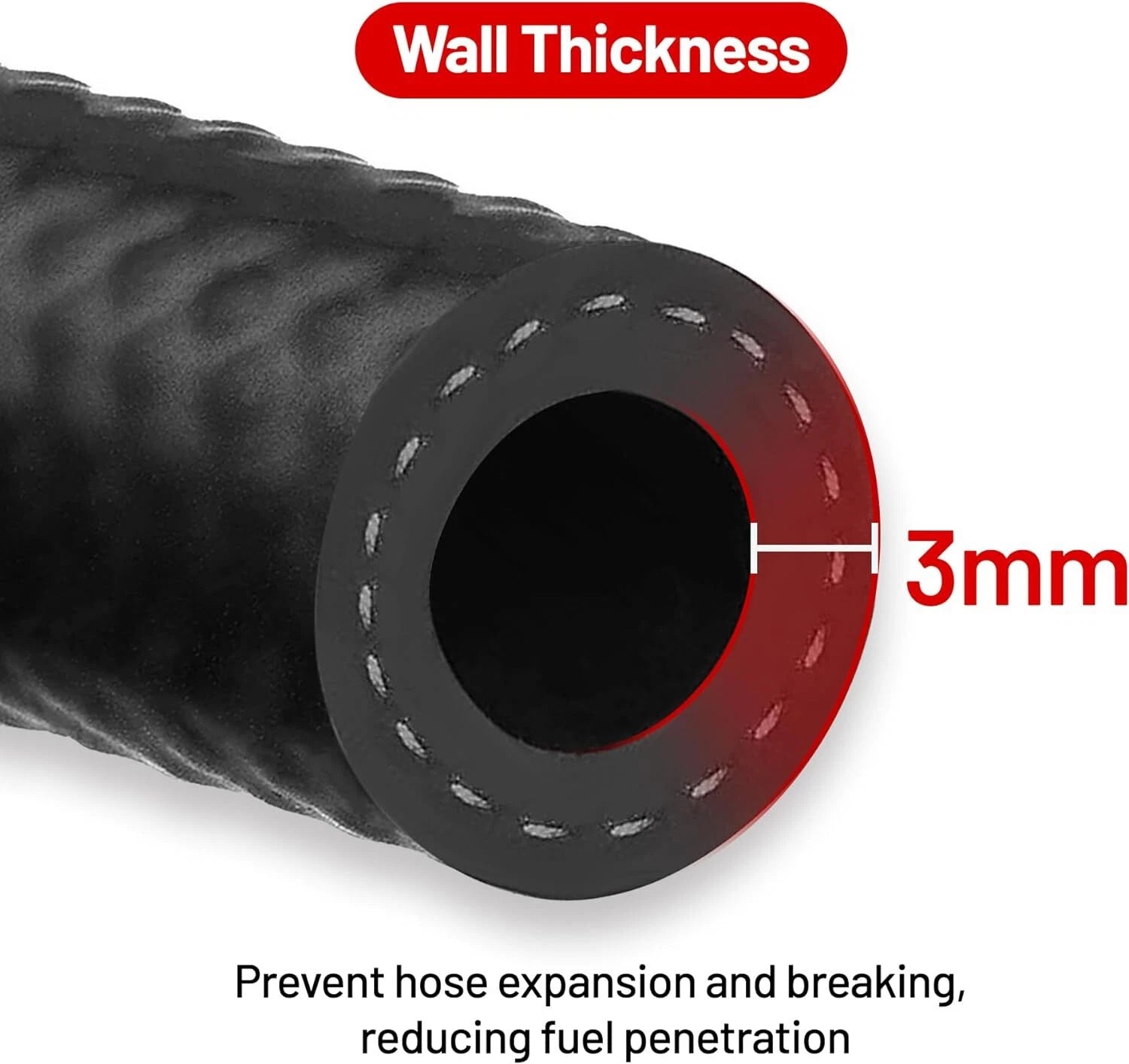 Fuel Hose Line Push Lock for SAE 30R7 NBR Rubber (1/4-1/2") (25 ft)