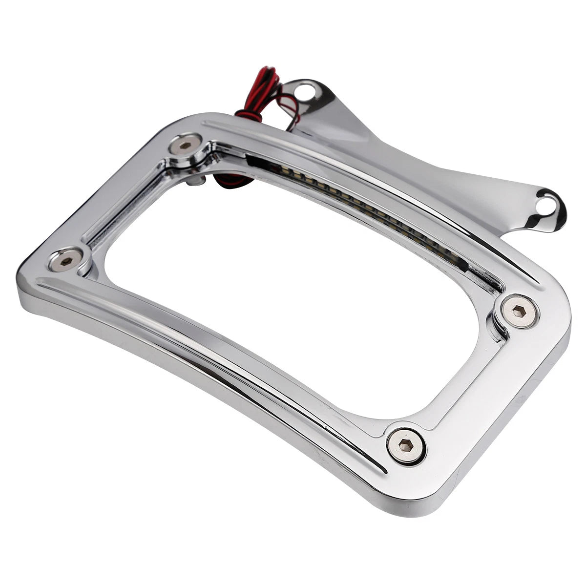 Curved License Plate Frame LED Light for Harley Road King (2017–2023)