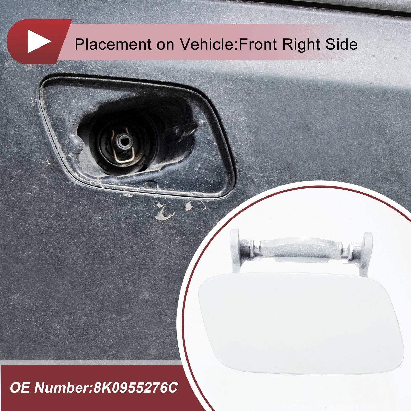 Washer Nozzle Cover Cap for Audi A4 A4 Quattro (2013) - White