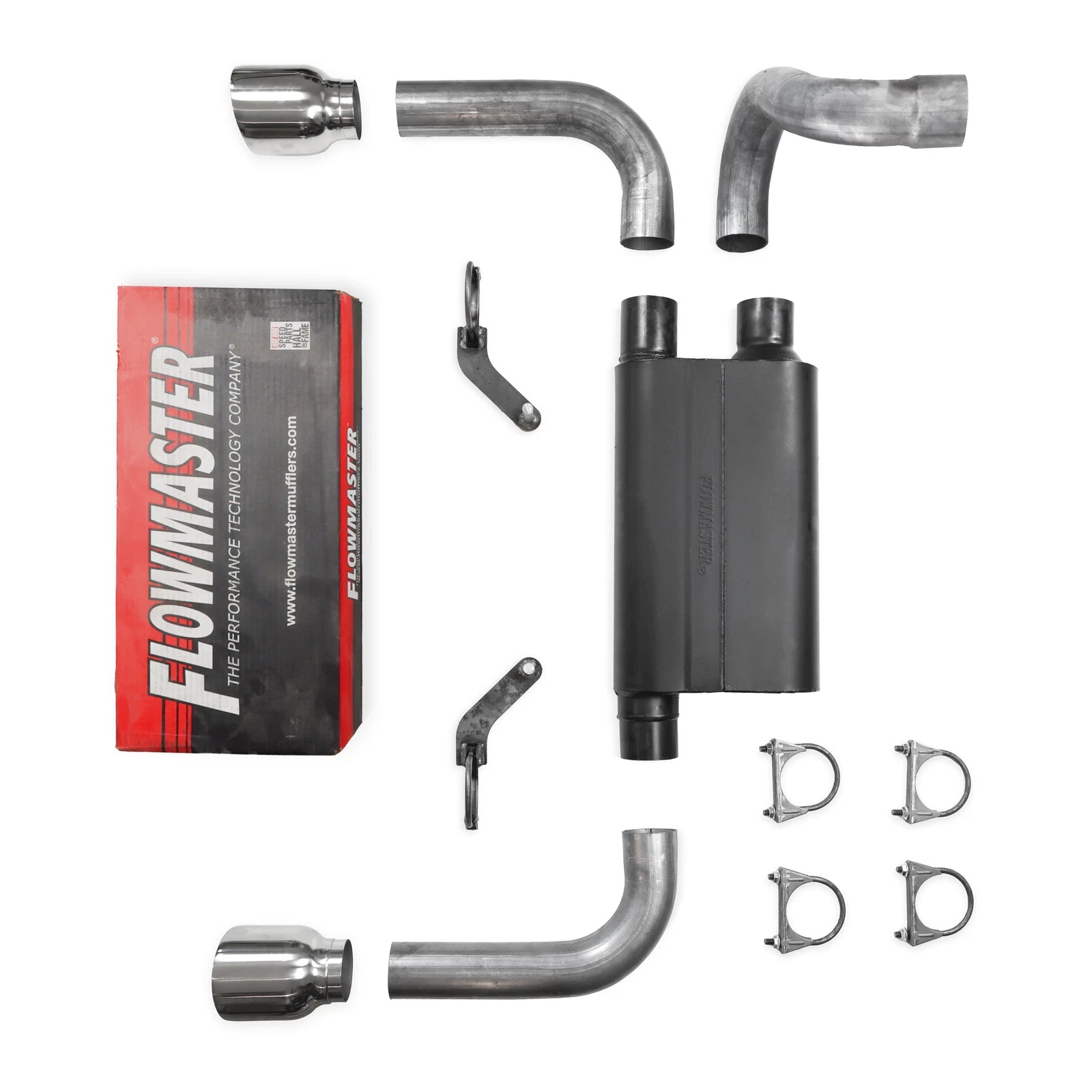 2.5" Dual Exhaust Kit for Jeep Wrangler (2018–2025) Flowmaster 80 Series w/ Tip