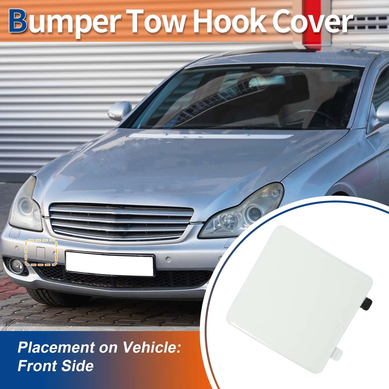 Tow Hook Cover for Mercedes-Benz (A2198850026) (2010–2015) White