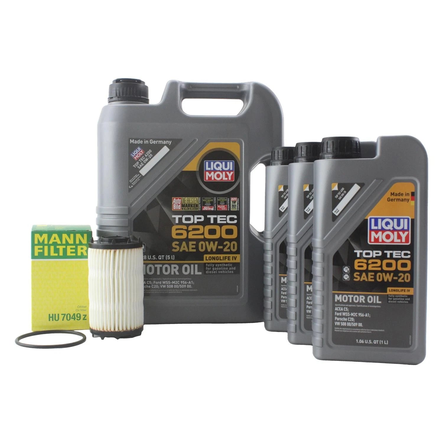 Set of 2 Liqui Moly Top Tec 6200 0W-20 Engine Oil Change Kit for A6 A8 (1998–2023)