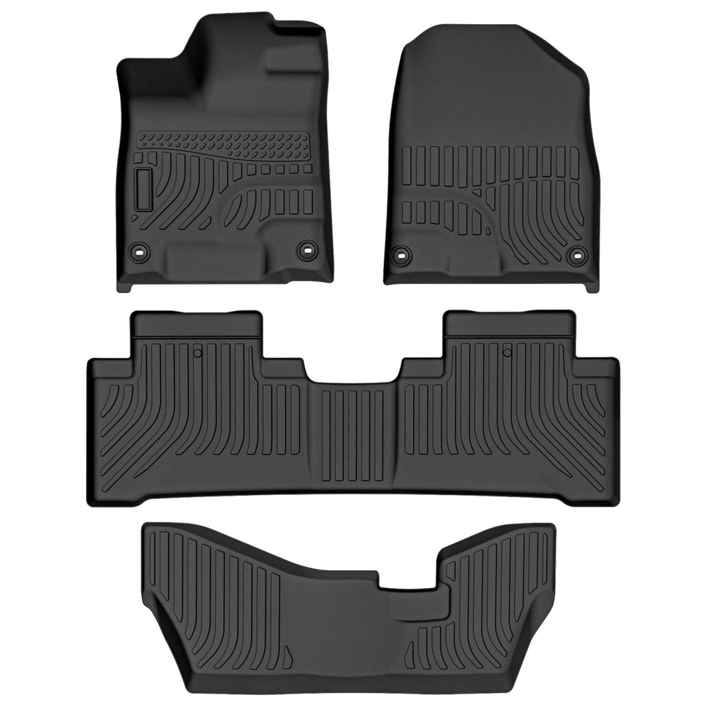 Set of 3 Row Floor Mats for Acura MDX (2014–2020) TPE Rubber All Weather