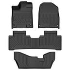 Set of 3 Row Floor Mats for Acura MDX (2014–2020) TPE Rubber All Weather