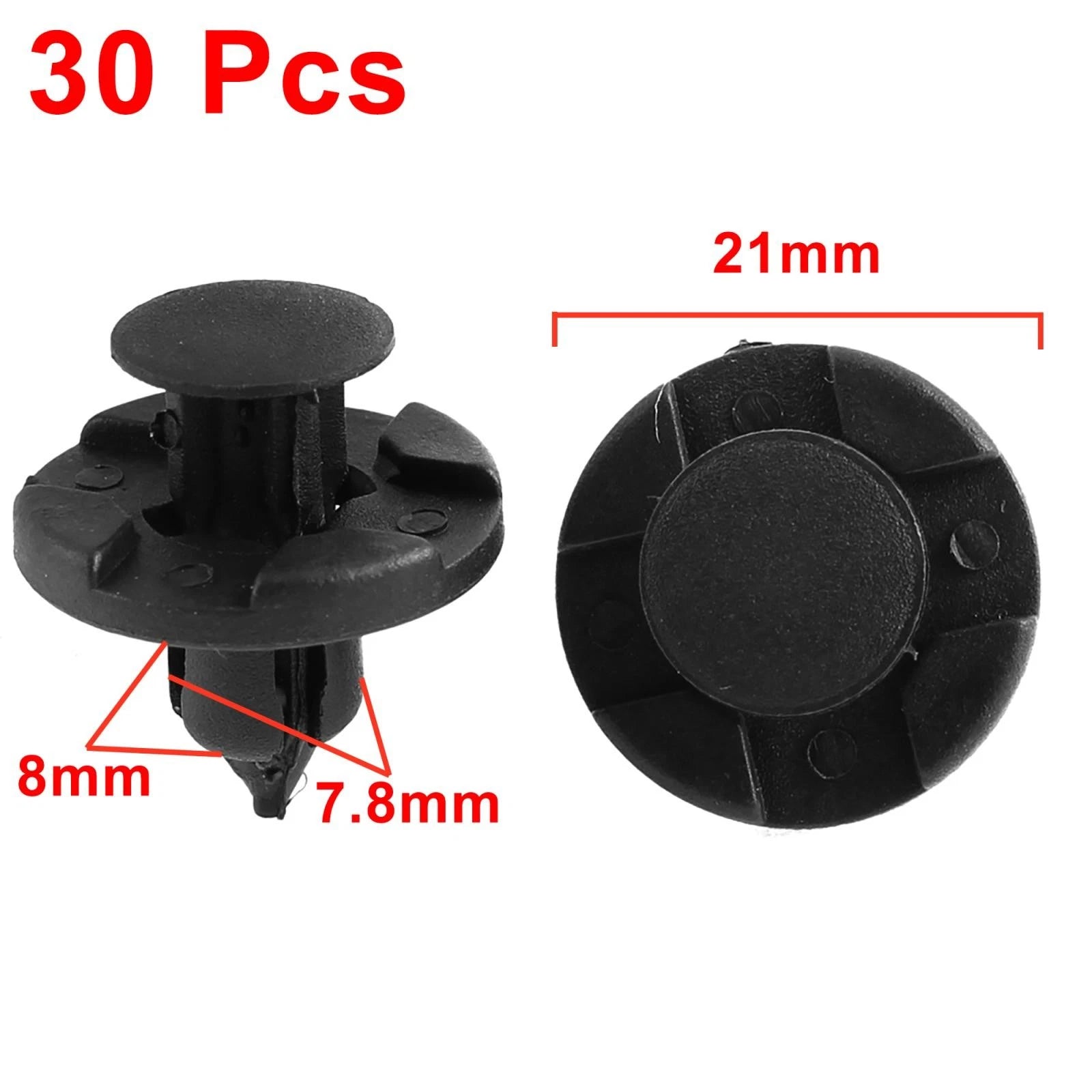 30 Pcs Black Plastic Rivet Clips for Nissan Teana Tiida (2003–2019)