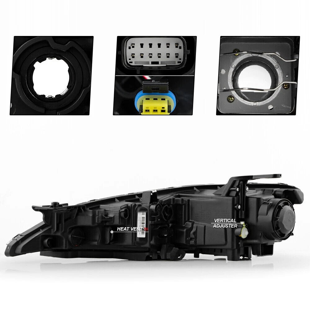 HID Headlight with LED DRL & Chrome Trim Right Side for Chrysler 200 (2015–2017)
