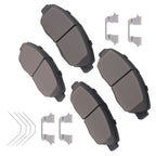 Set of 4 Front Ceramic Brake Pads for Honda Civic (2012–2015) w/Hardware