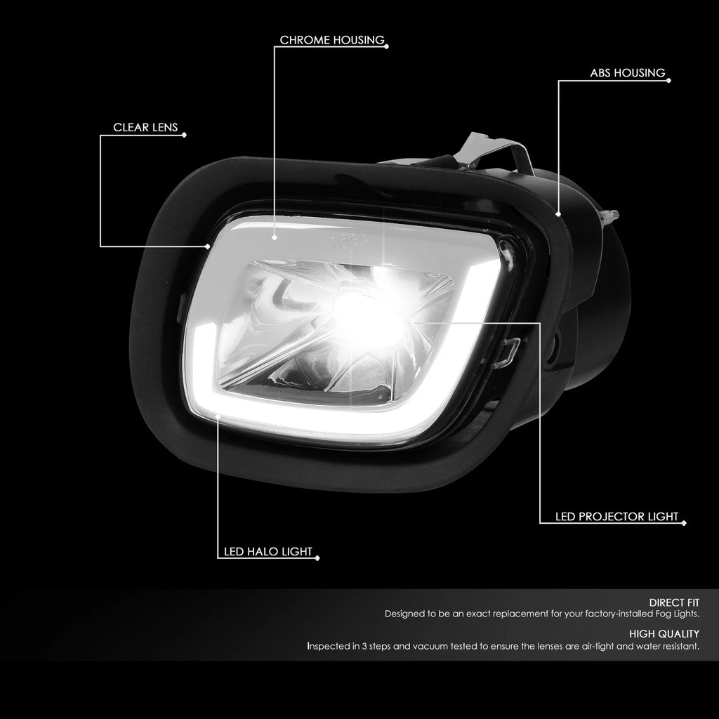 Chrome Housing LED Halo Projector Fog Light for Freightliner Cascadia (2008–2017)