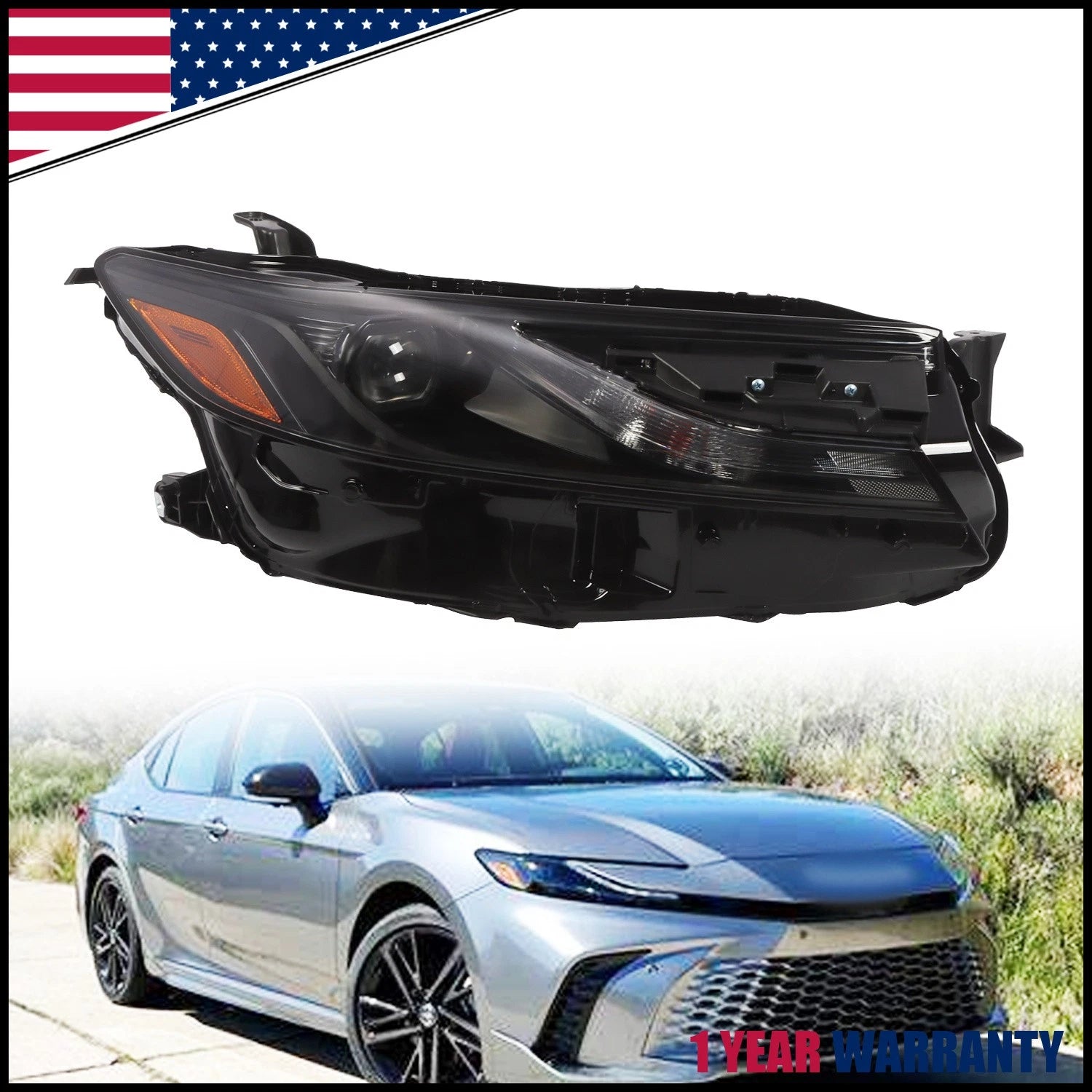 Passenger Side Projector LED Headlight Assembly for Toyota Camry LE SE (2025)