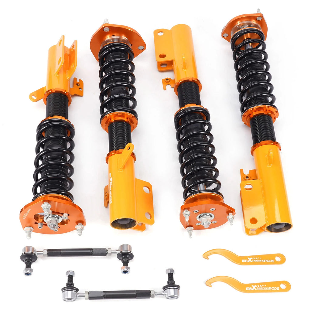 MaXpeedingrods Coilovers For Toyota Camry 07-11 Suspension Lowering Kit Adj Height | Steel | 1 Year Manufacturer Warranty | Double Pipe Shock Absorber System | 100% Accuracy of Fit | Left | Coilover Spring and Shock Assembly
