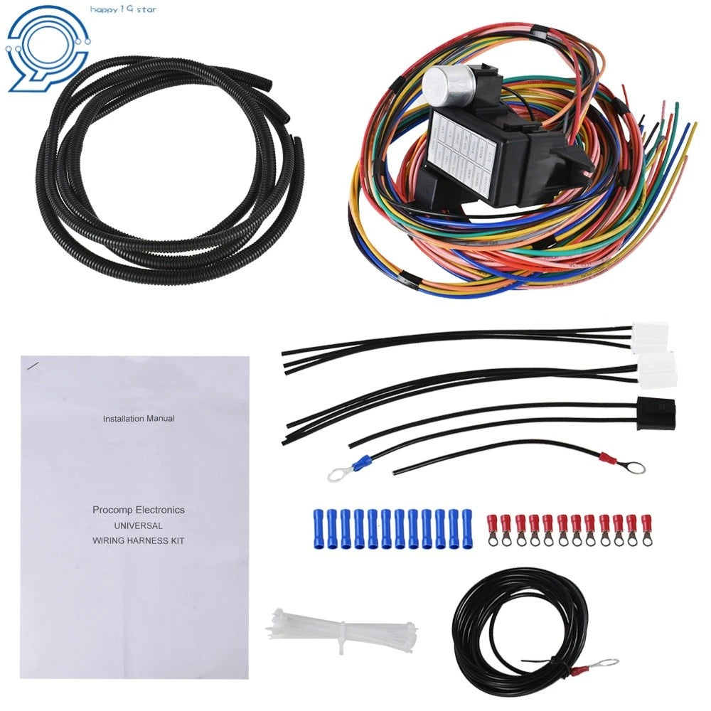 14 Circuit Wire Harness for Universal 12V Street Rods