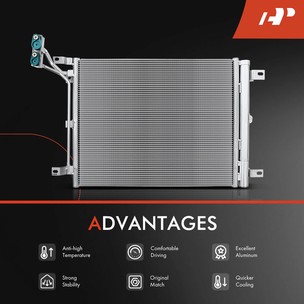A/C Condenser with Bracket & Receiver Drier for Jeep Wrangler Gladiator (2018-2023)