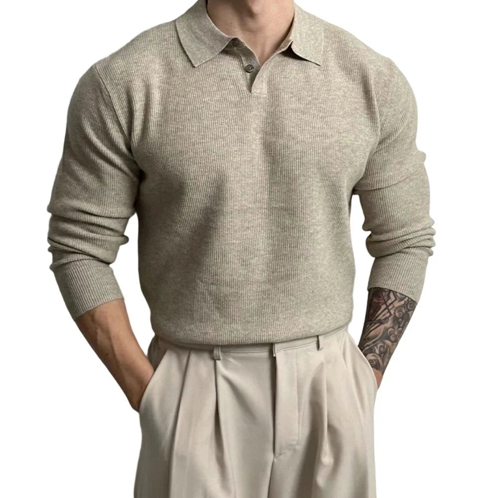 Set of 4 Solid Color Knitted Pullover Sweaters for Polo