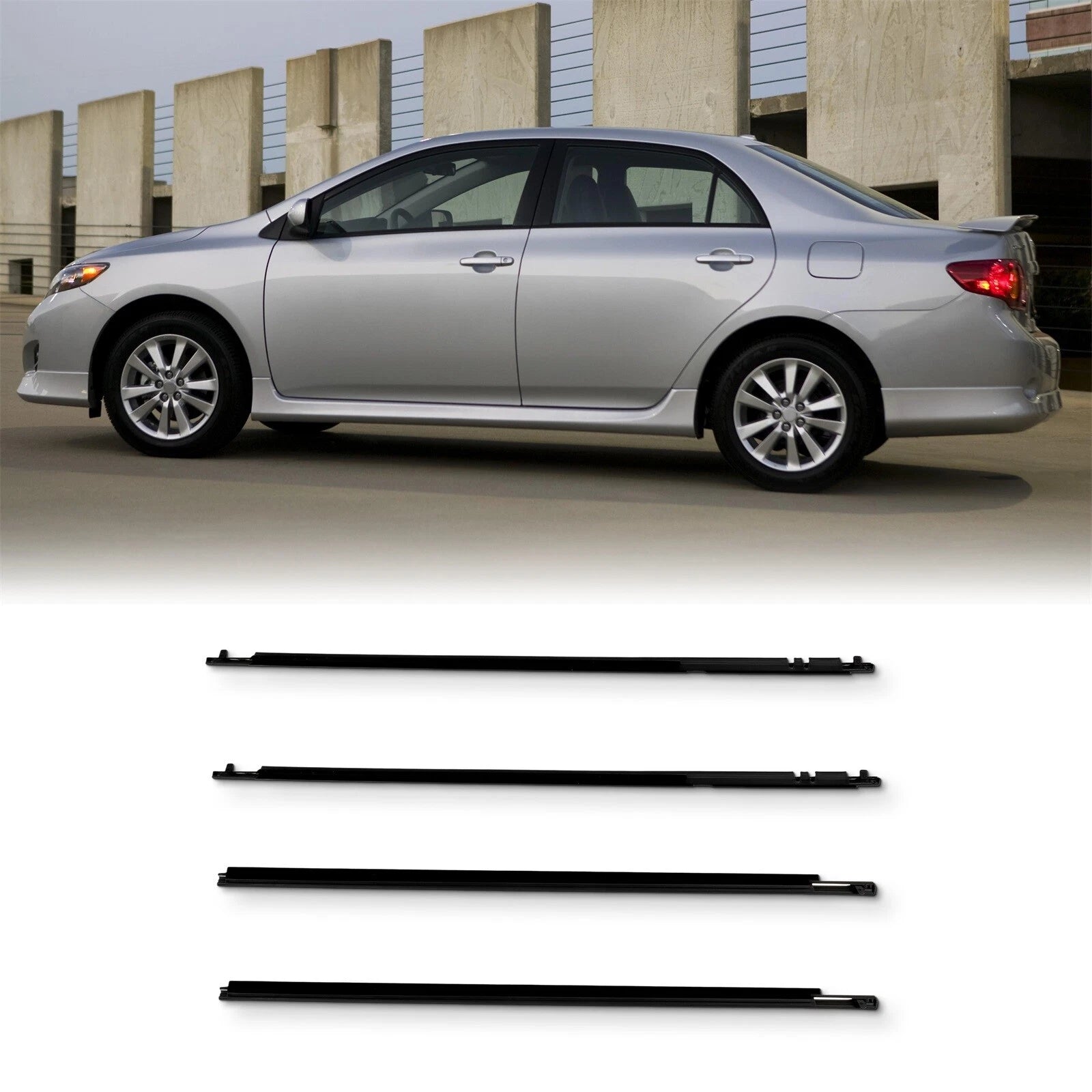 Set of 4 Door Weatherstrip Seals for Toyota Corolla (2009–2012)