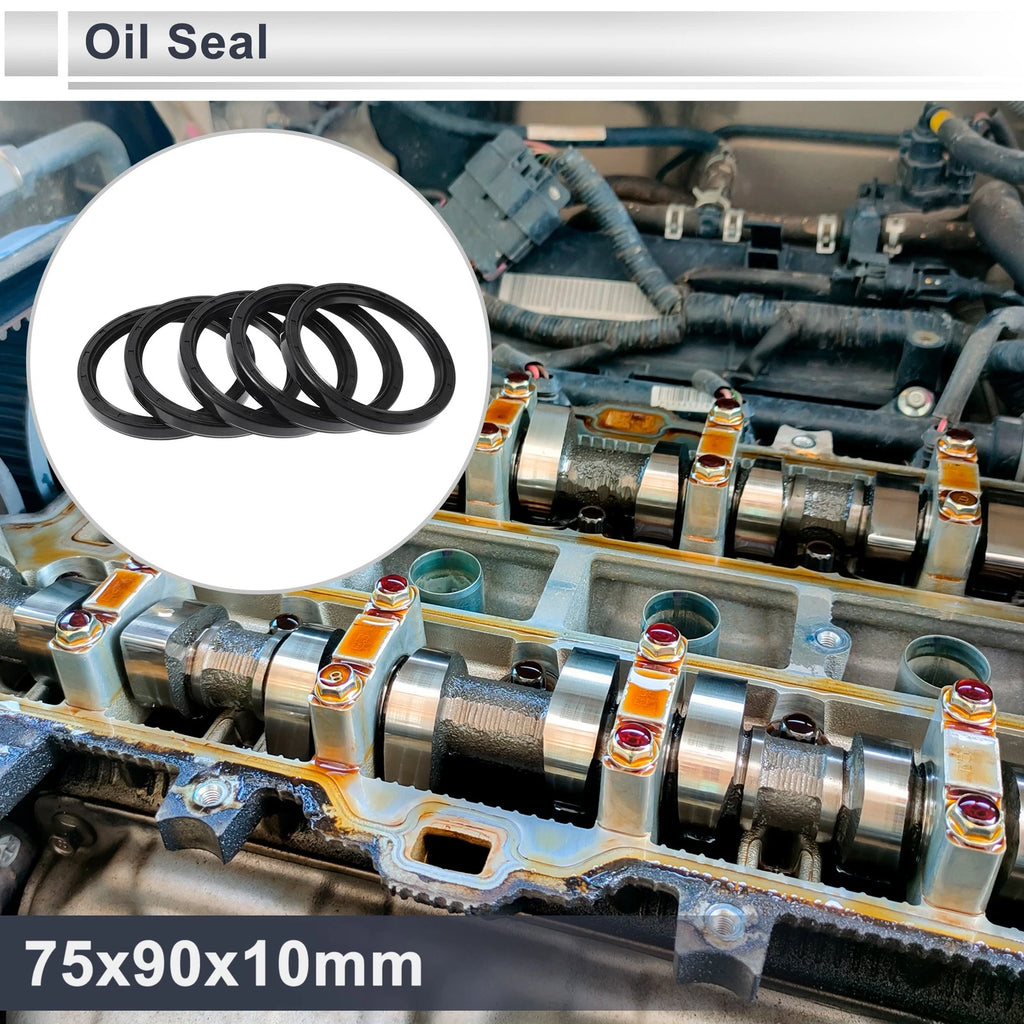Set of 5 Oil Seal Rotary Shaft Seal Nitrile Rubber 75x90x10mm