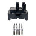 Denso Ignition Coil & 4 NGK Iridium Spark Plugs for Fiesta 1.6 L4 (2011–2019)